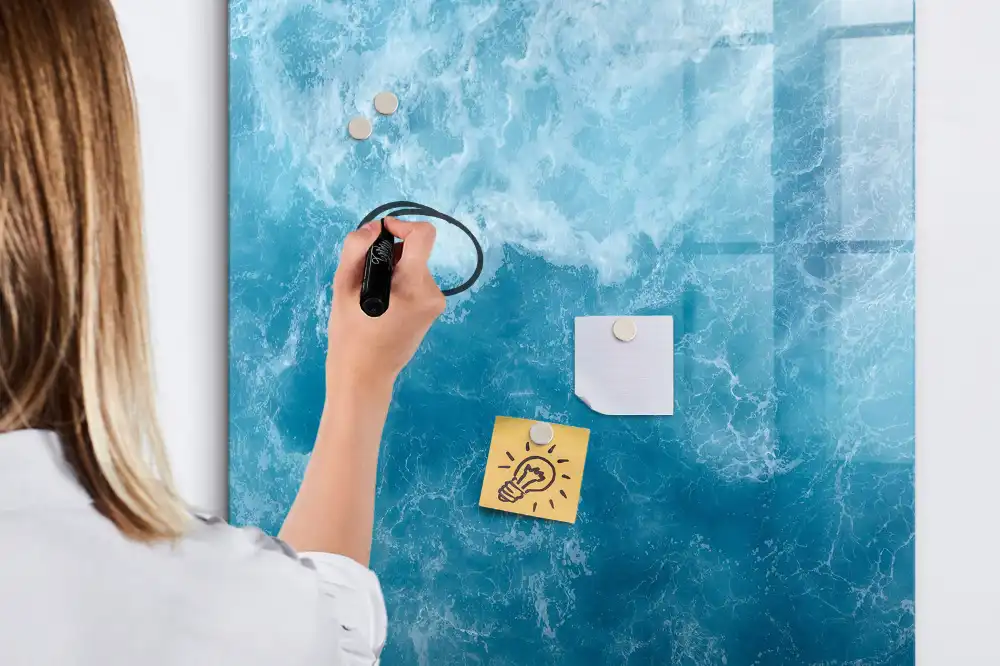 Tableau blanc magnétique effaçable à sec thème fonds marins