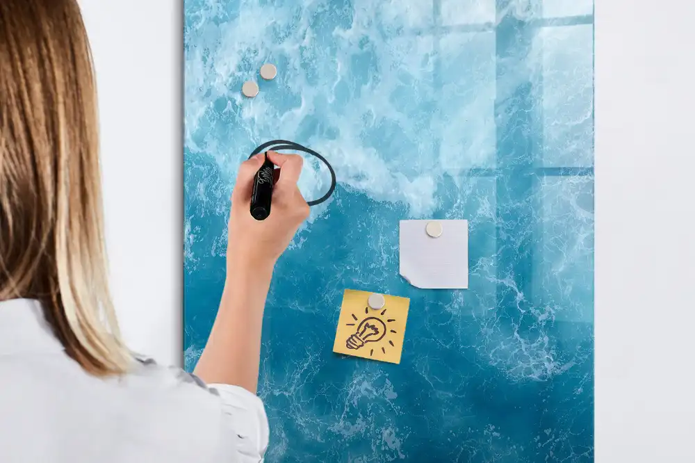 Tableau blanc magnétique effaçable à sec thème fonds marins
