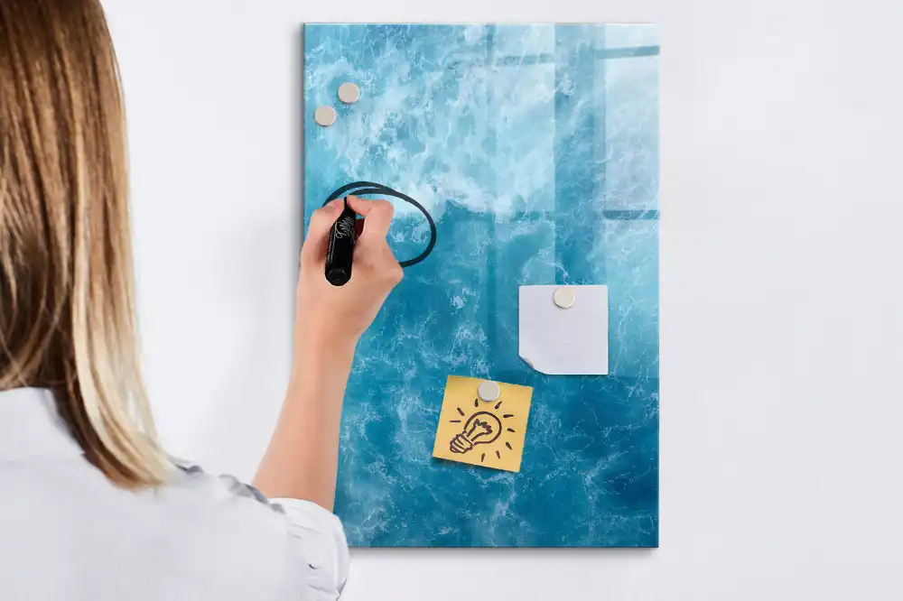 Tableau blanc magnétique effaçable à sec thème fonds marins