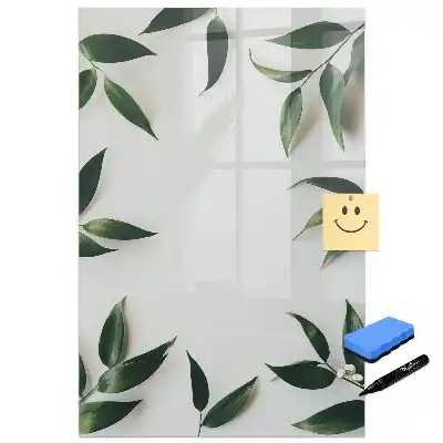 Tableau magnétique avec feutre motif couronne de feuilles vertes