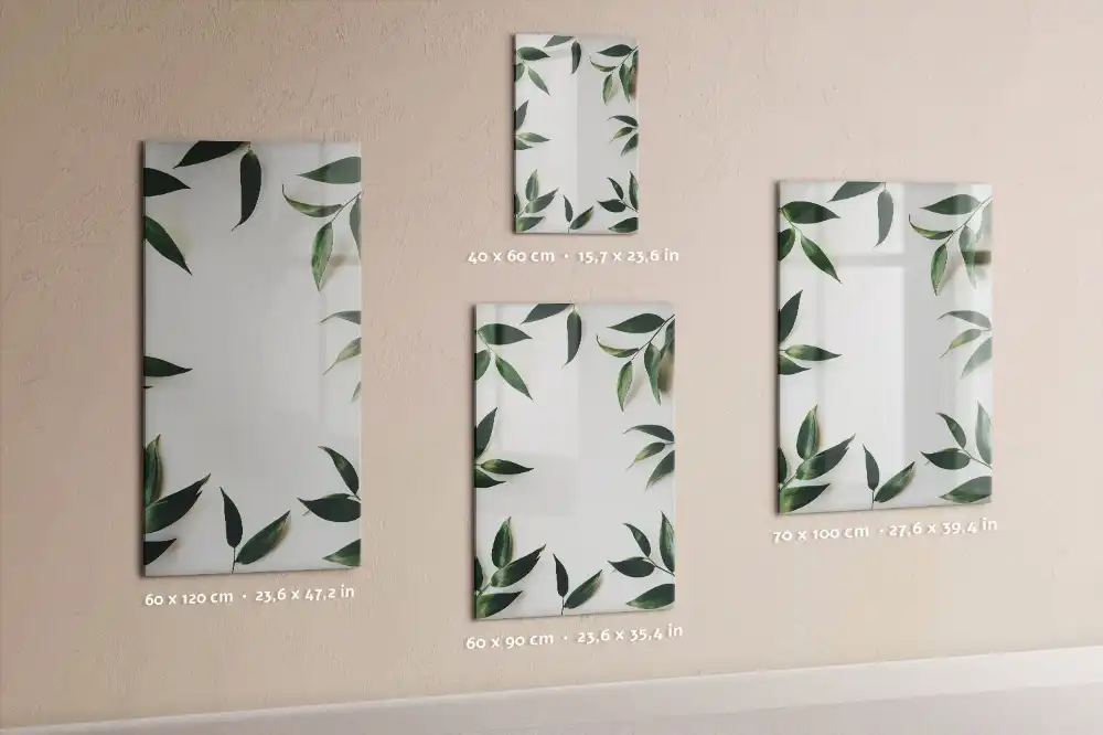 Tableau magnétique avec feutre motif couronne de feuilles vertes