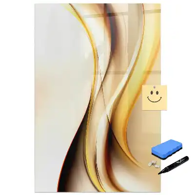 Tableau magnétique effaçable à motif vague abstraite dorée
