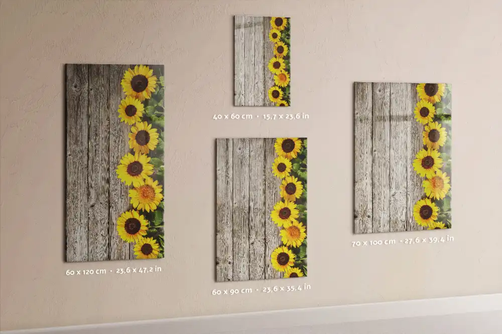 Tableau magnétique en bois motif tournesol pour dessin