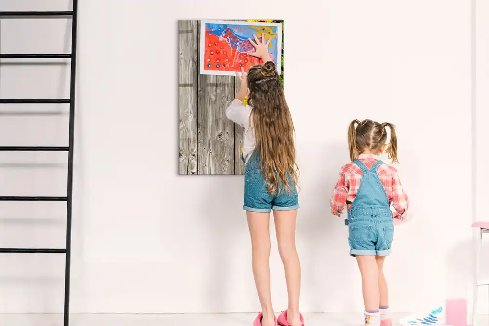 Tableau magnétique en bois motif tournesol pour dessin