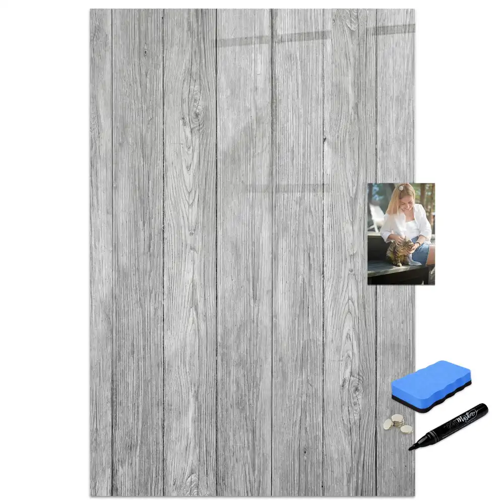 Tableau magnétique effaçable avec structure en bois