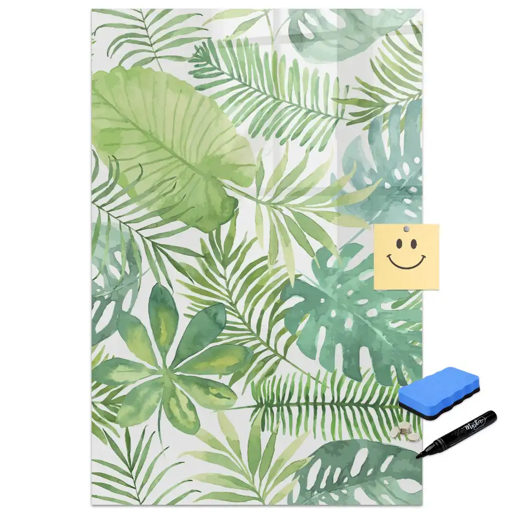 Tableau blanc magnétique effaçable à sec motif forêt aquarelle
