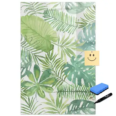 Tableau blanc magnétique effaçable à sec motif forêt aquarelle