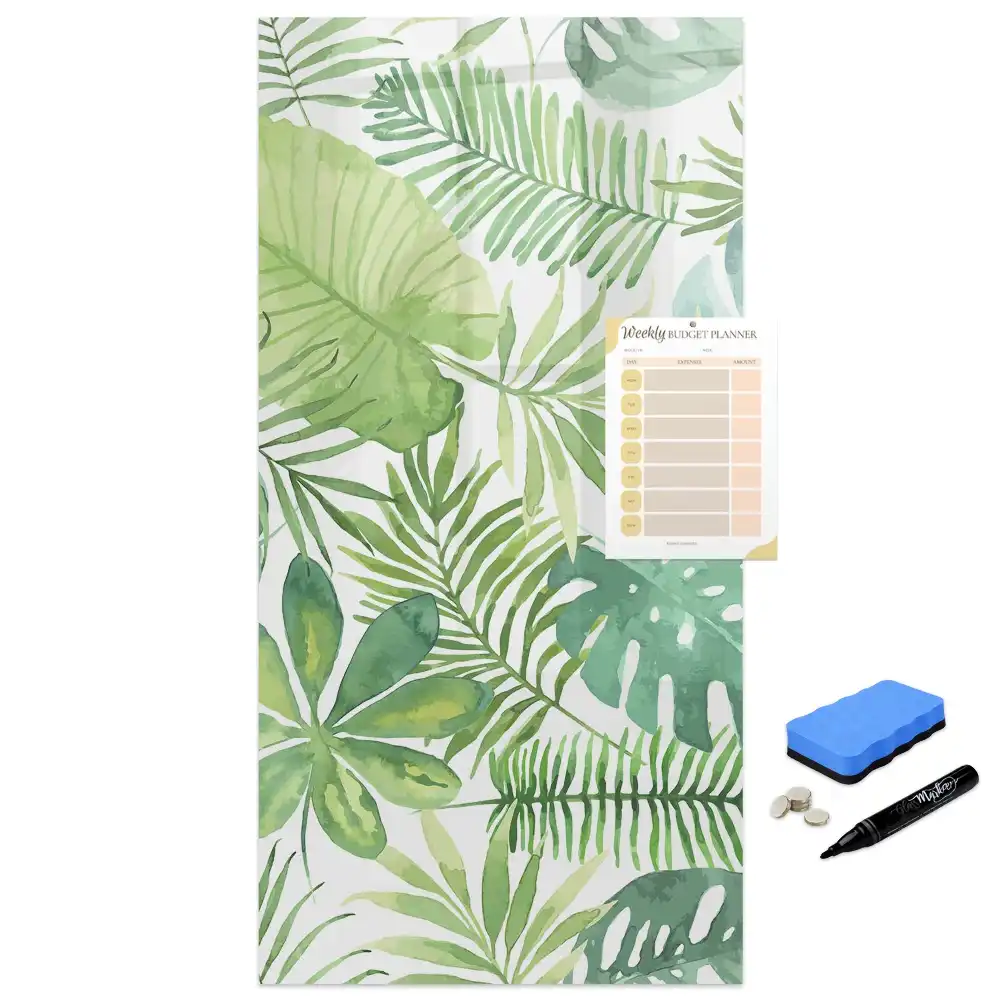 Tableau blanc magnétique effaçable à sec motif forêt aquarelle
