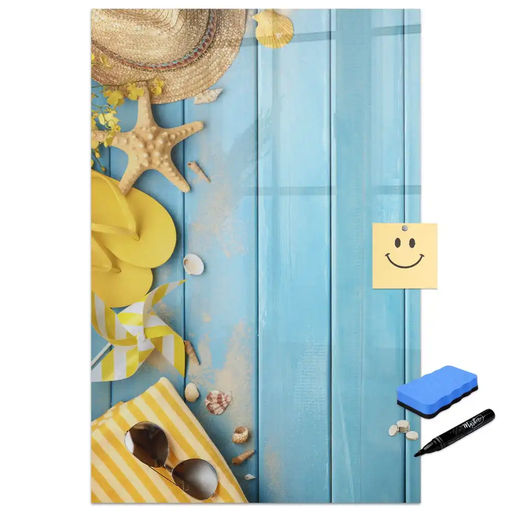 Tableau magnétique avec feutre et accessoires de plage