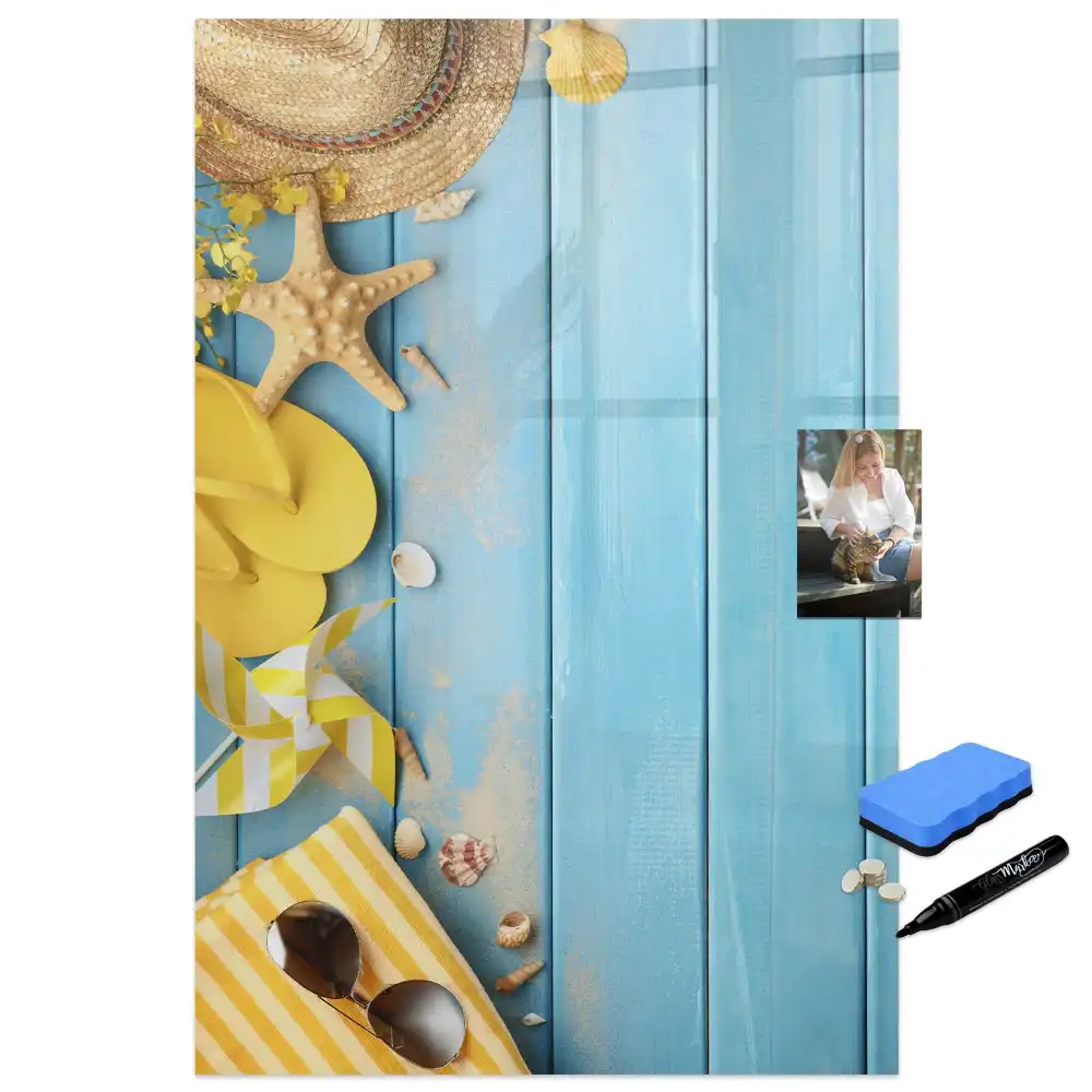 Tableau magnétique avec feutre et accessoires de plage