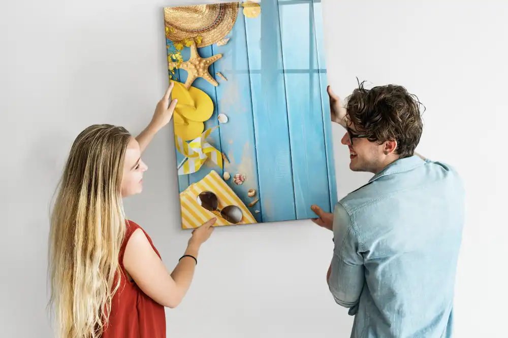 Tableau magnétique avec feutre et accessoires de plage