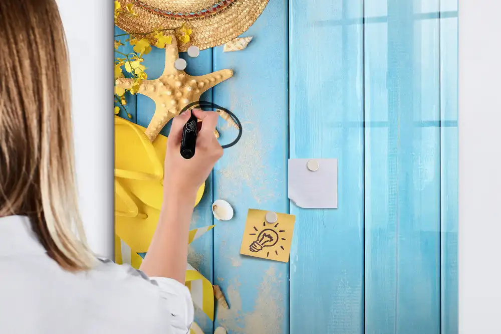 Tableau magnétique avec feutre et accessoires de plage