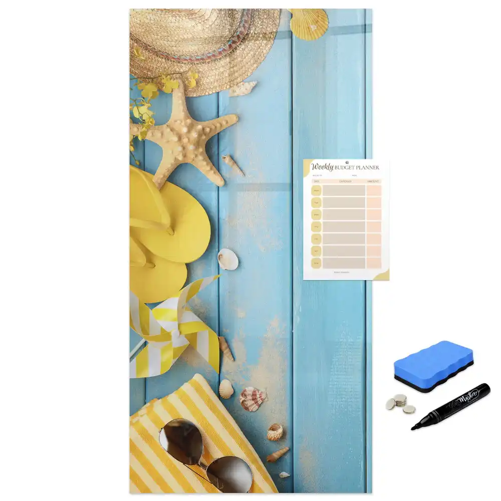 Tableau magnétique avec feutre et accessoires de plage
