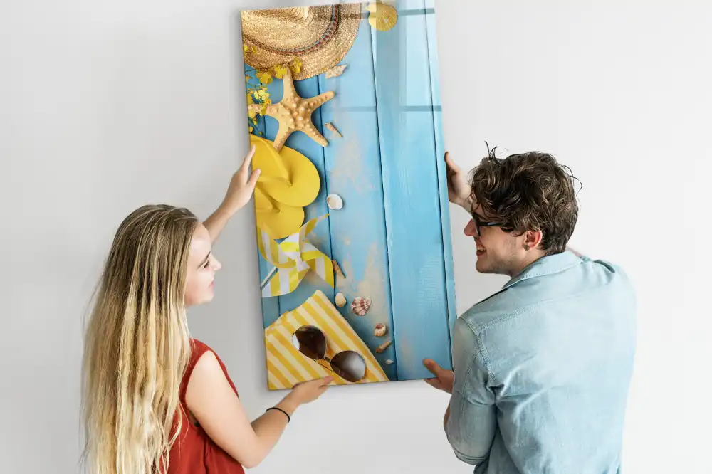 Tableau magnétique avec feutre et accessoires de plage
