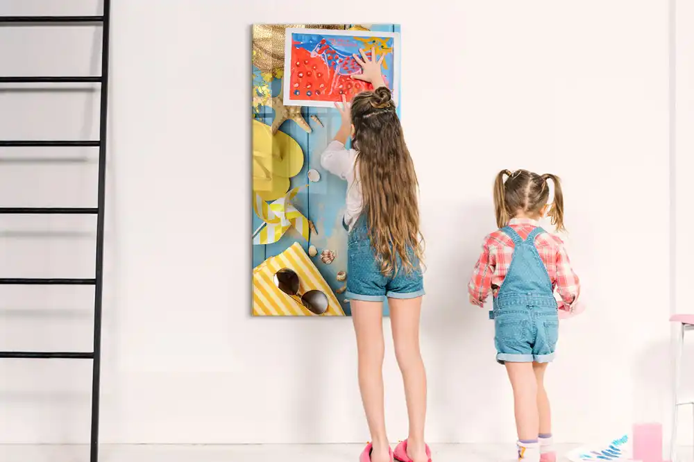 Tableau magnétique avec feutre et accessoires de plage
