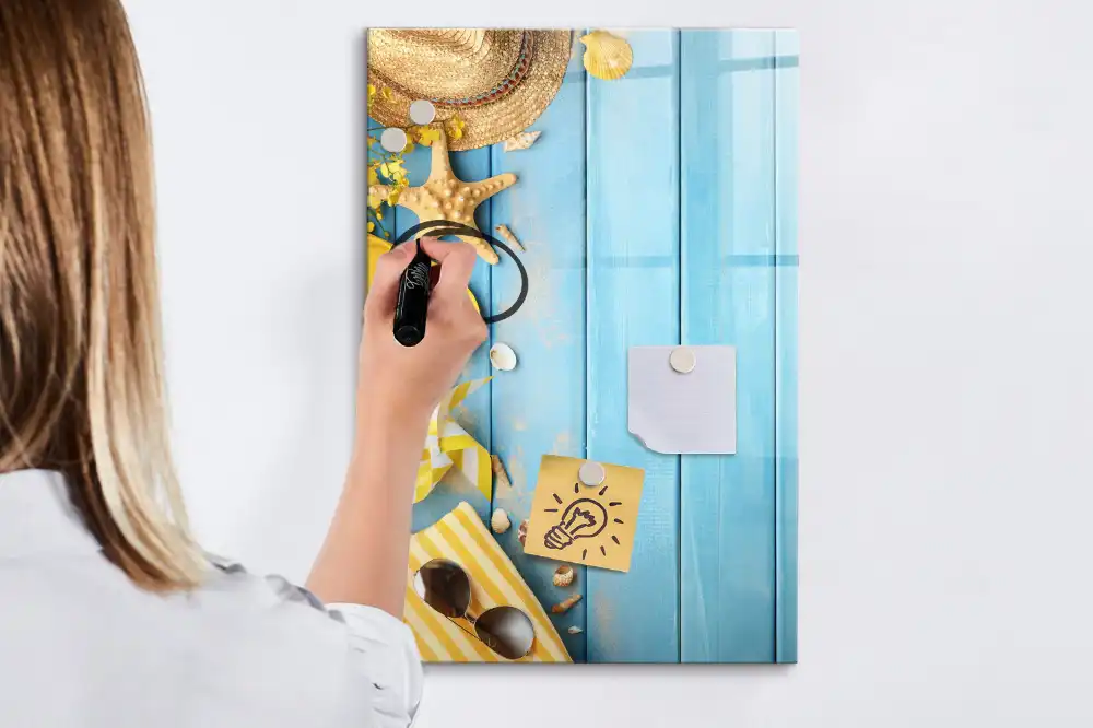 Tableau magnétique avec feutre et accessoires de plage