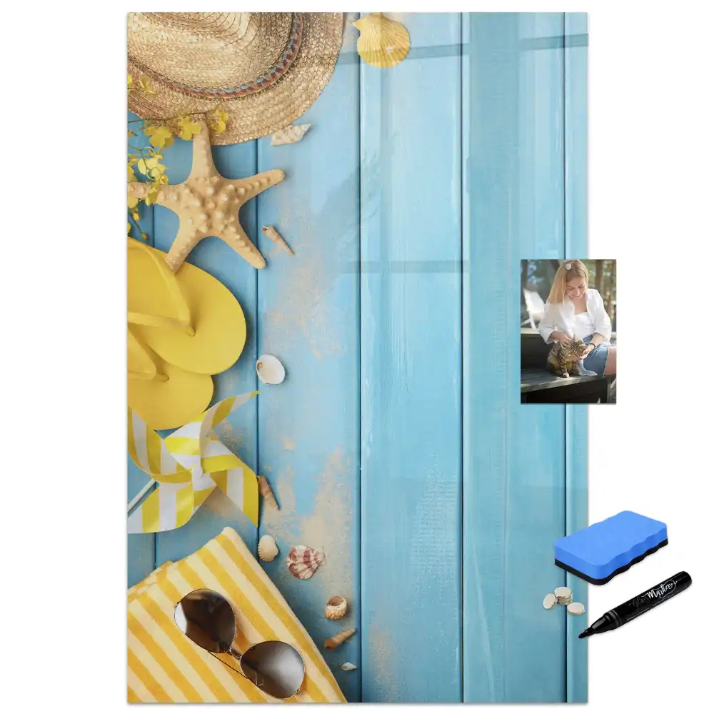 Tableau magnétique avec feutre et accessoires de plage