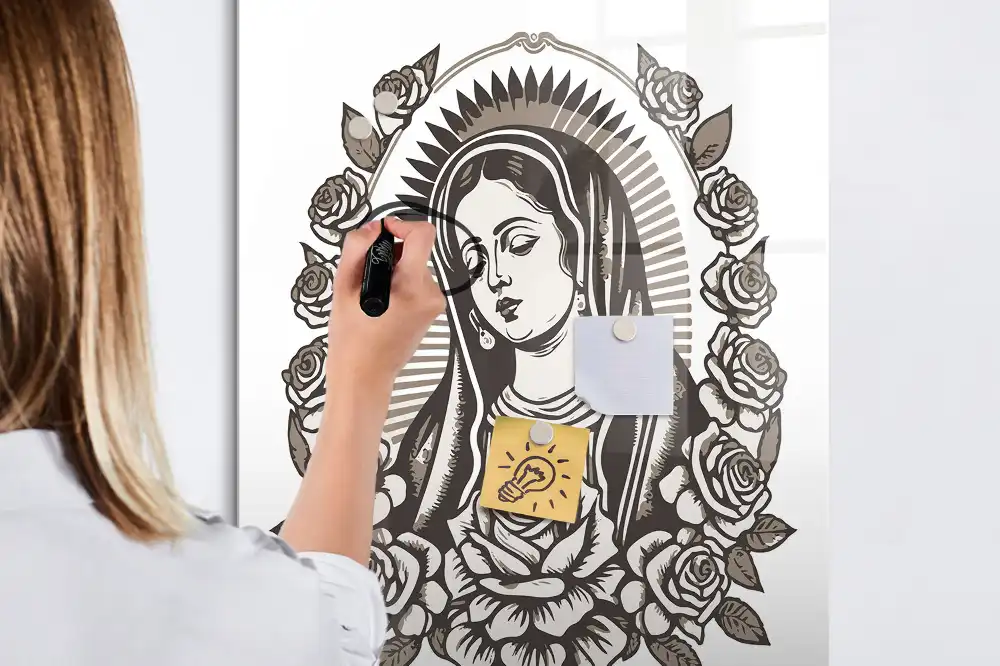 Tableau magnétique effaçable à l'effigie de Notre-Dame de Guadalupe