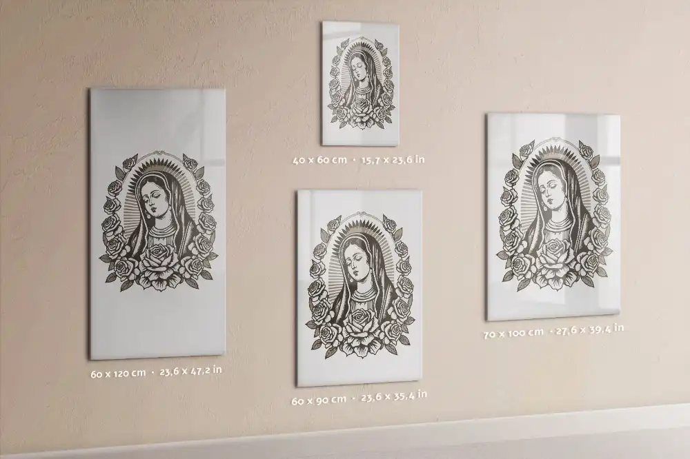 Tableau magnétique effaçable à l'effigie de Notre-Dame de Guadalupe