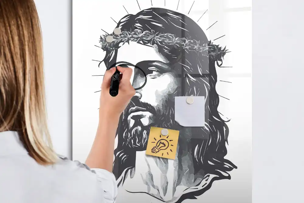 Tableau magnétique pour écriture motif Jésus-Christ