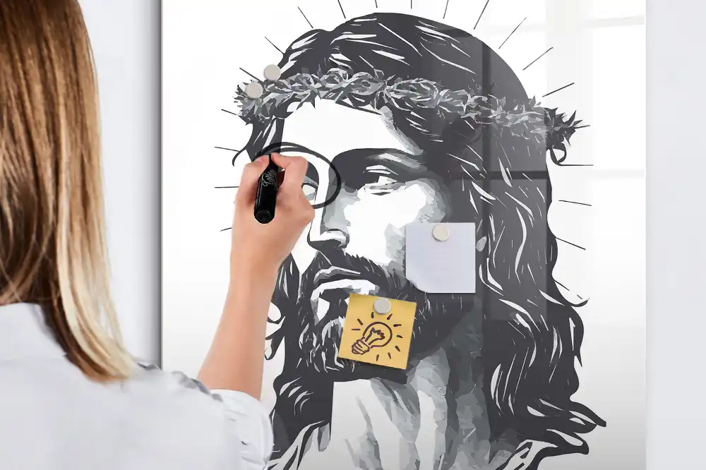 Tableau magnétique pour écriture motif Jésus-Christ