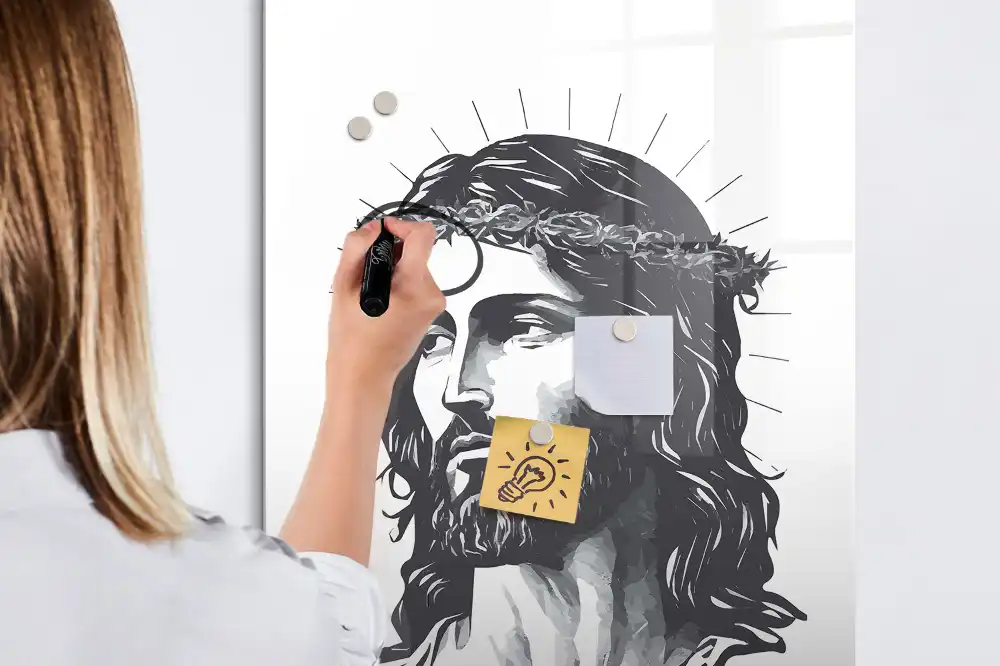 Tableau magnétique pour écriture motif Jésus-Christ