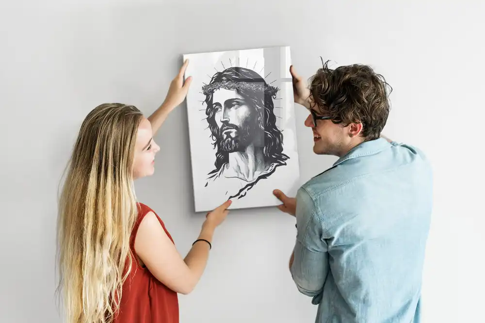 Tableau magnétique pour écriture motif Jésus-Christ