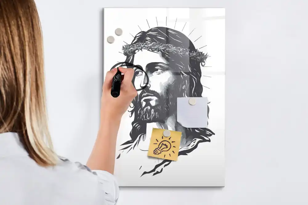 Tableau magnétique pour écriture motif Jésus-Christ
