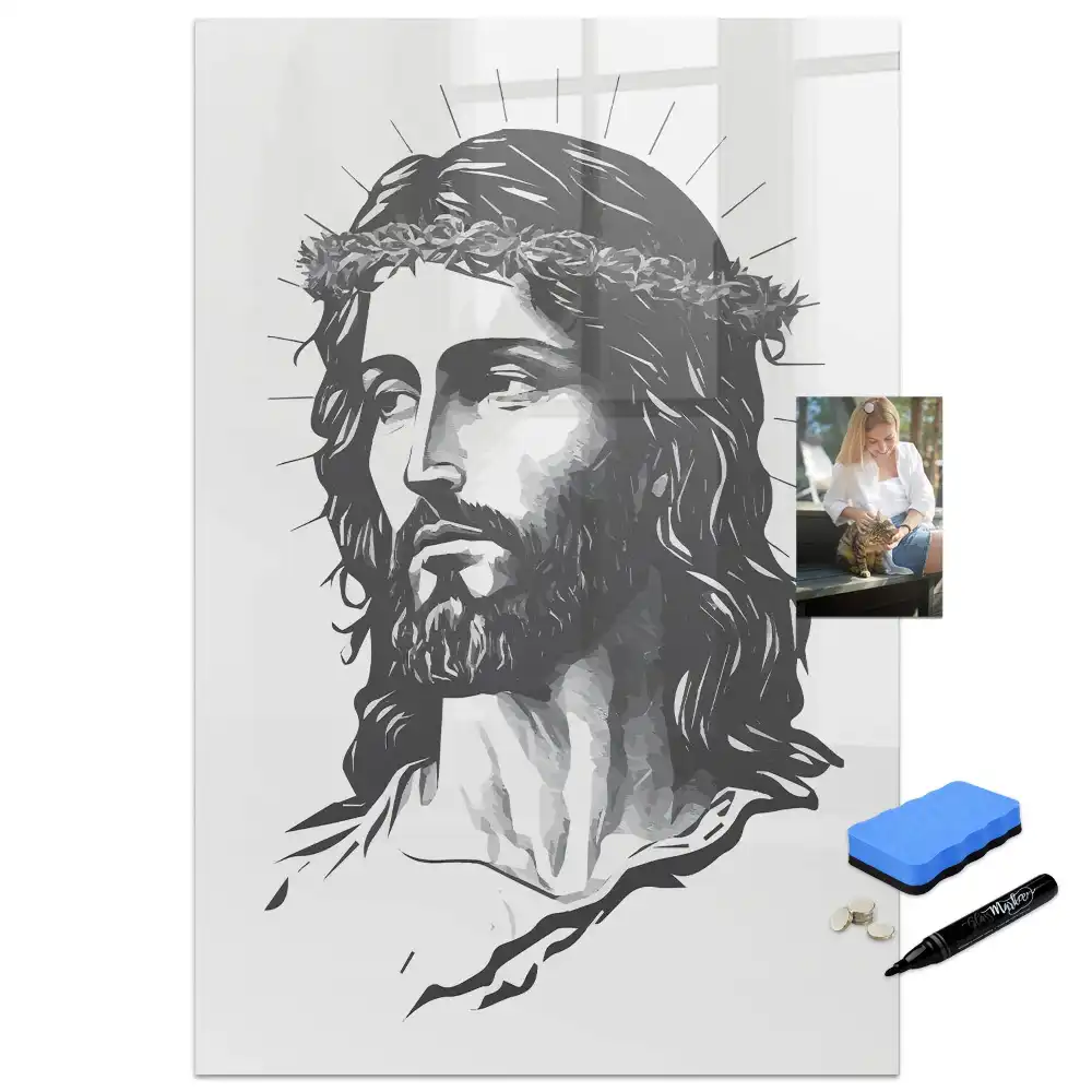 Tableau magnétique pour écriture motif Jésus-Christ