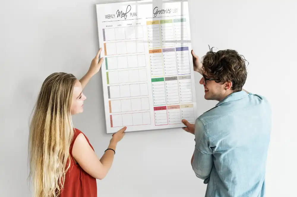 Tableau magnétique pour menu et dessin hebdomadaire