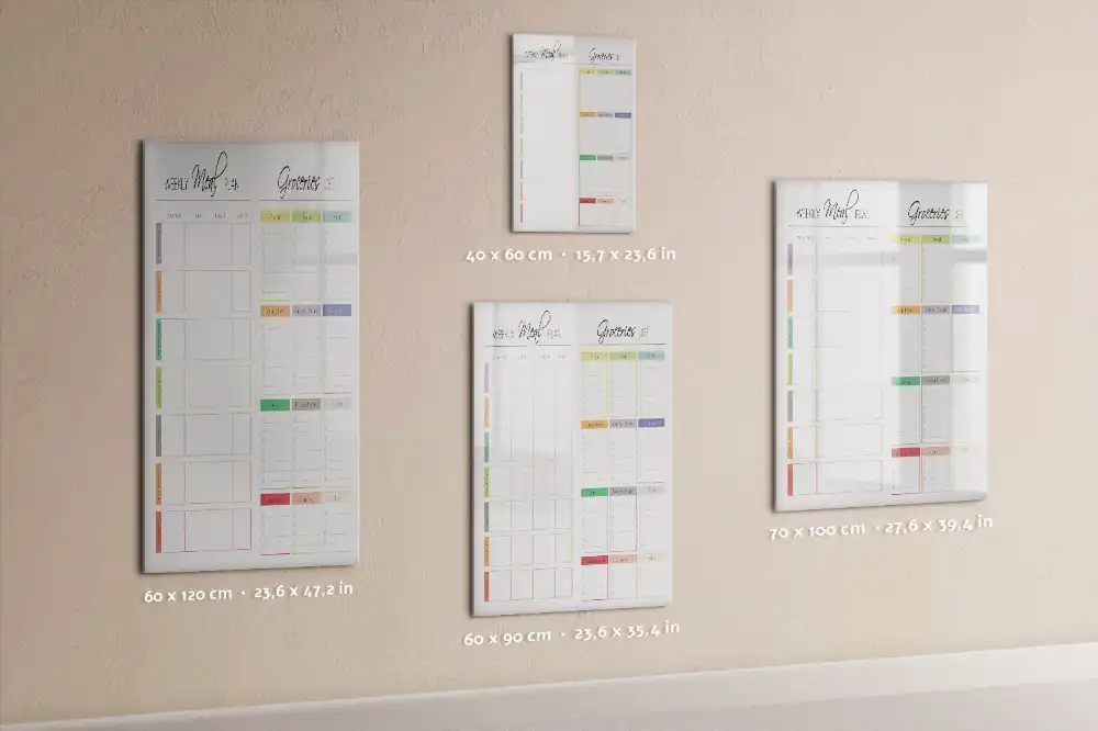 Tableau magnétique pour menu et dessin hebdomadaire