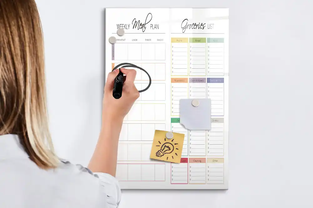 Tableau magnétique pour menu et dessin hebdomadaire
