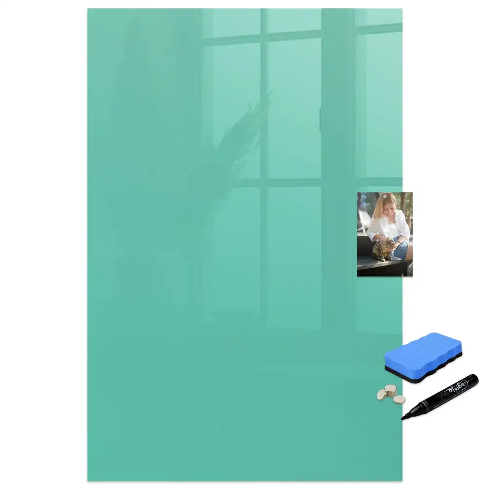 Tableau magnétique turquoise avec feutre