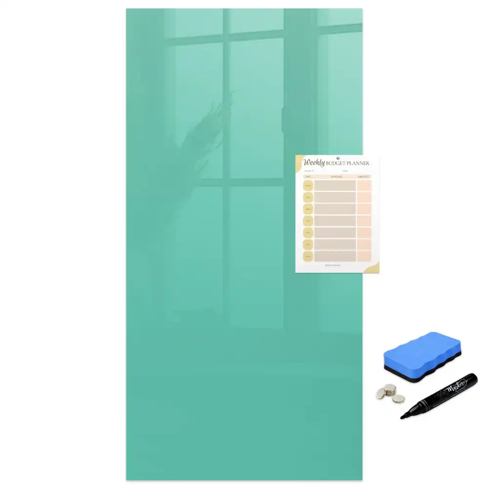 Tableau magnétique turquoise avec feutre