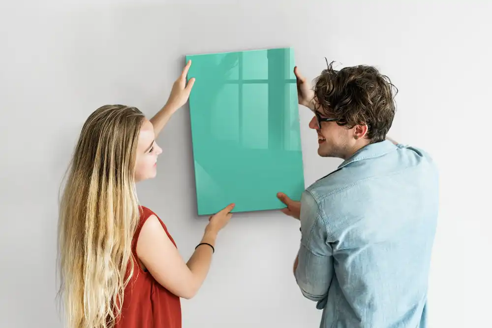 Tableau magnétique turquoise avec feutre