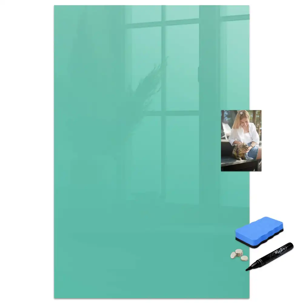 Tableau magnétique turquoise avec feutre