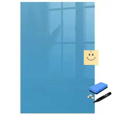 Tableau blanc magnétique effaçable à sec bleu