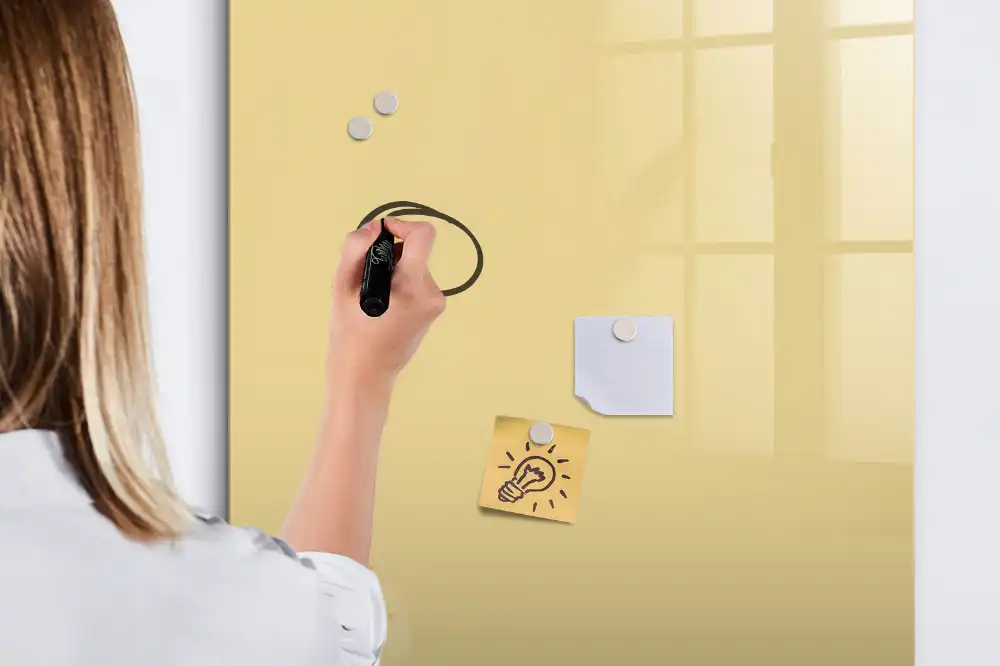 Tableau blanc magnétique effaçable à sec couleur crème