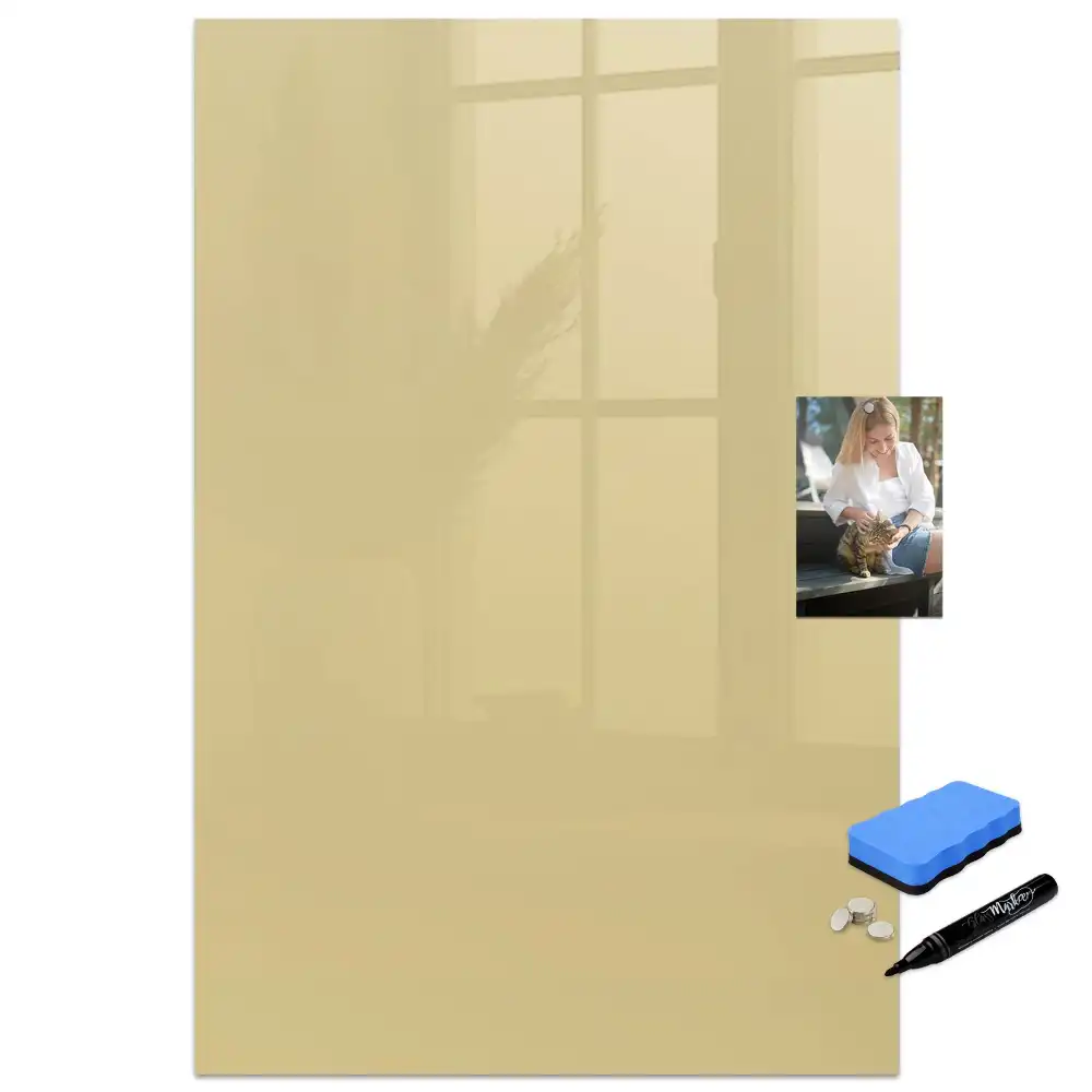Tableau blanc magnétique effaçable à sec couleur crème