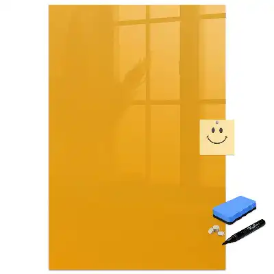 Tableau blanc magnétique effaçable à sec jaune doré