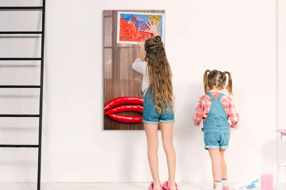 Tableau magnétique pour dessin motif piment sur planche à découper