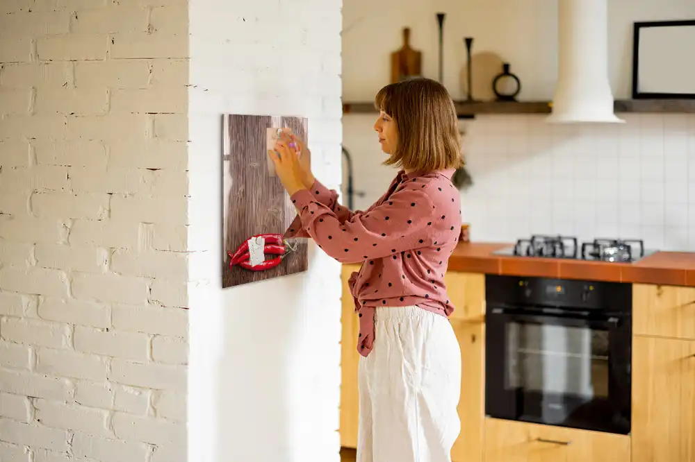 Tableau magnétique pour dessin motif piment sur planche à découper