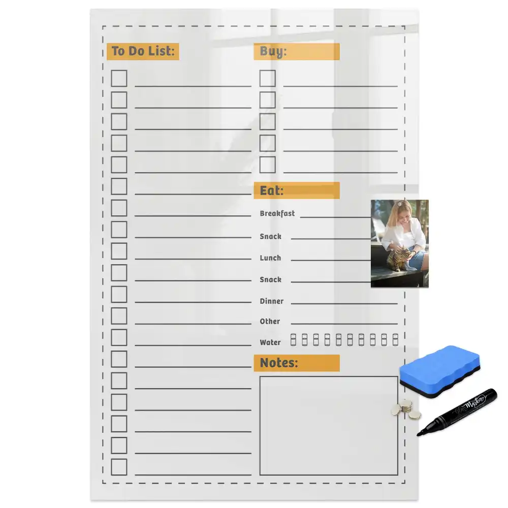 Tableau magnétique pour liste de tâches avec feutre