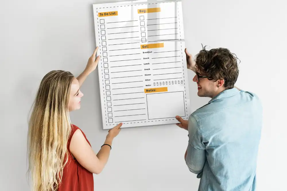 Tableau magnétique pour liste de tâches avec feutre