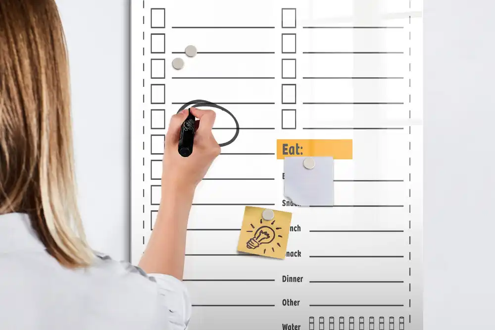 Tableau magnétique pour liste de tâches avec feutre