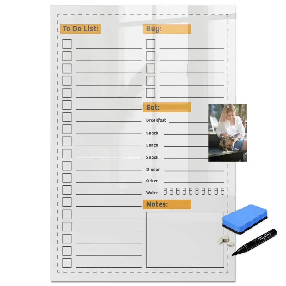 Tableau magnétique pour liste de tâches avec feutre