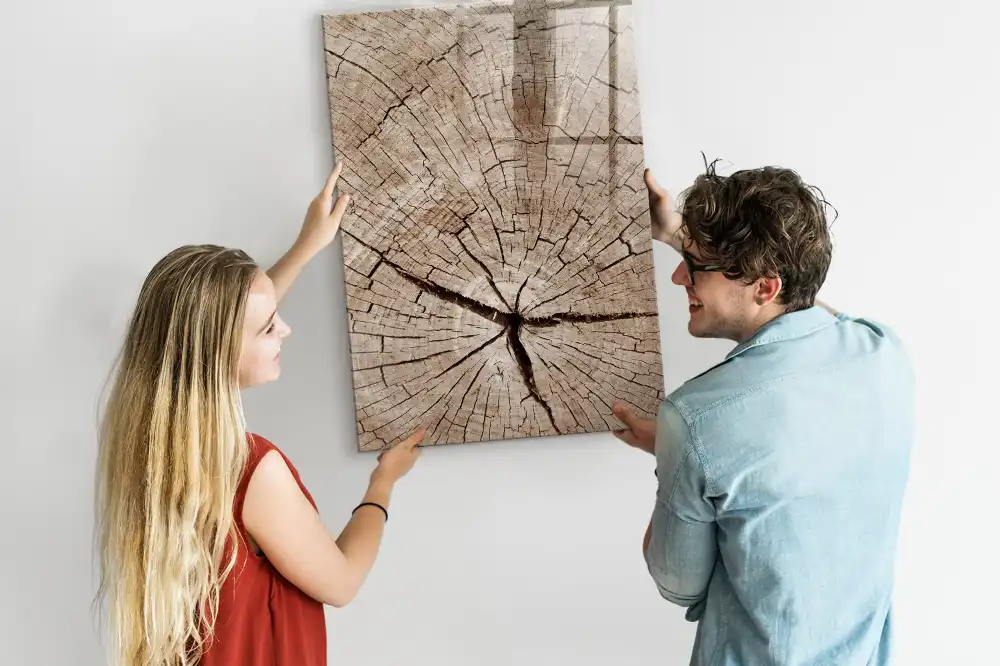 Tableau blanc magnétique effaçable à sec en forme de tranche de tronc
