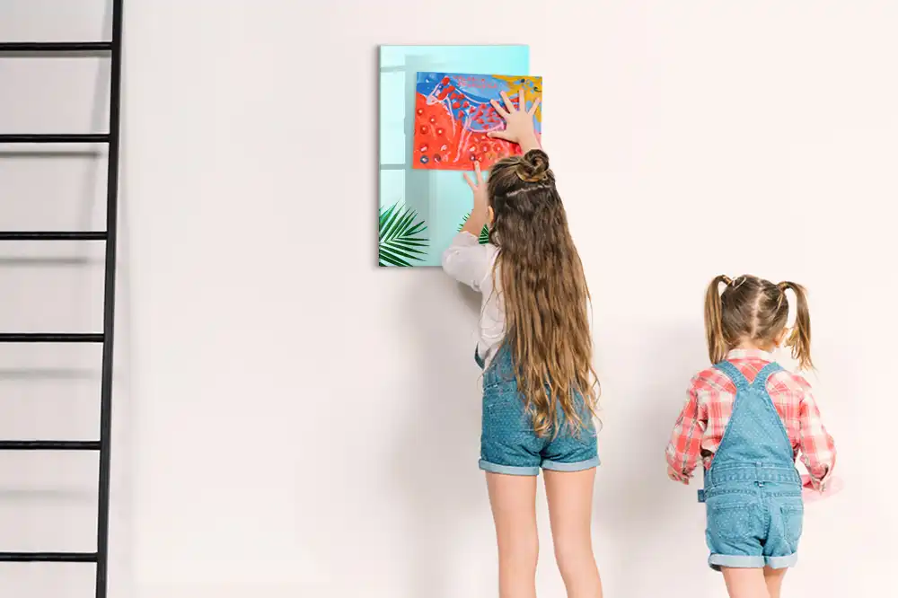 Tableau magnétique pour écriture avec motif exotique