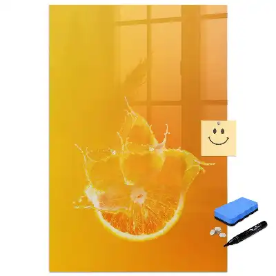 Tableau magnétique avec feutre motif jus d'orange pressé