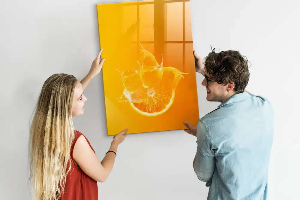Tableau magnétique avec feutre motif jus d'orange pressé